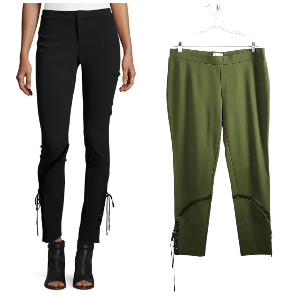 Unique Haute Hippie Olive green laceup skinny pants